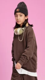 Children's Thickened Velvet Round Neck Sweatshirt - Image 2