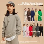 Round Neck solid Color Sweatshirt - Image 2