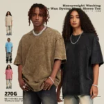 Men's Wear Heavy Washed Short Sleeve Round Neck T-shirts - Image 16