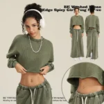 Women's Relaxed Washed Edge Crop Top - Image 4