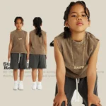Children's Heavy Industry Washed Slit Sleeveless Vest - Image 3