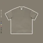 Men's Loose Fit Small Neck Solid Color Tee - Image 11