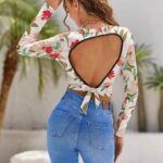 All Printing Backless Women's T-shirt - Image 2