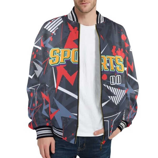 New Men's Striped Trim Bomber Jacket