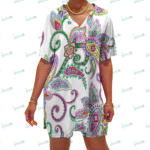 V-neck bat sleeve two piece set