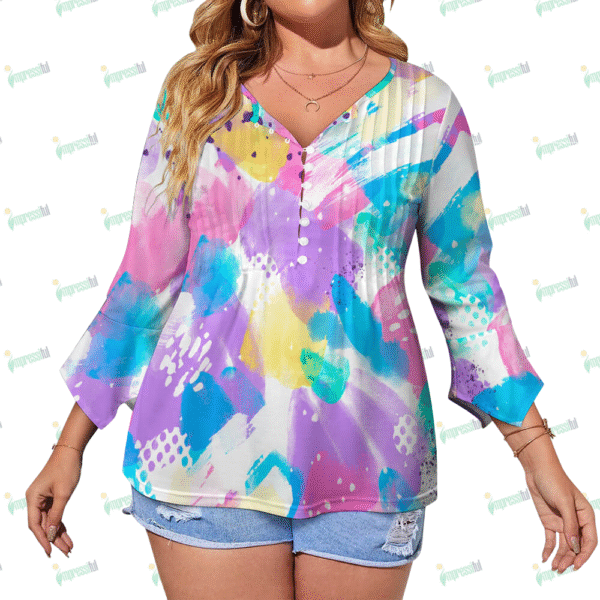 Women's ruffled petal sleeve top