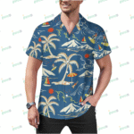 Beach Printed Cuban Collar Shirt
