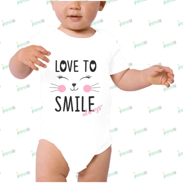 Baby Powder Organic Short Sleeve One Piece Model T28（One Side Printing）