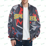 New Men's Striped Trim Bomber Jacket