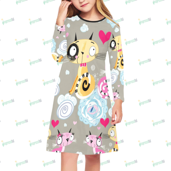 Girls' Long Sleeve Dress (D59)