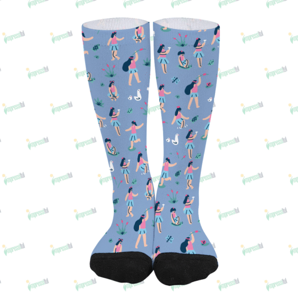 Long Cute Women Colorblock Socks（Black part is not customizable）
