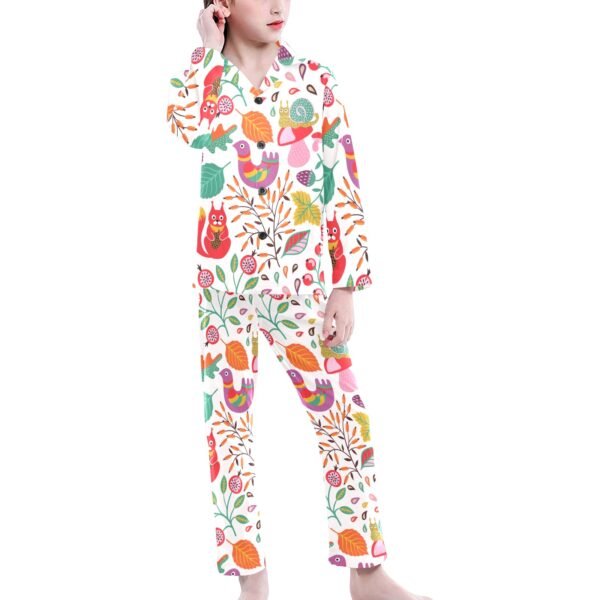 Big Girls' V-Neck Long Pajama Set (Sets 02)