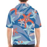 Men's Short Sleeve Fleece Hoodie (H54) - Image 4