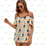 Casual Ladies Off Shoulder Sling Short Sleeve Top