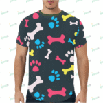 Men's All Over Print Curved Hem T-Shirt (T76)