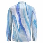 Peach Velvet Casual One Pocket Long Sleeve Shirt - Image 2