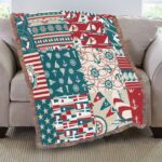 Ultra-Soft Mixed Green Fringe Blanket 30"x40"