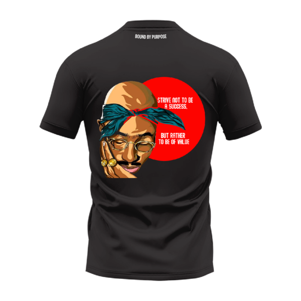 Black Round Neck T-Shirt - "Bound by Purpose" Bold Text