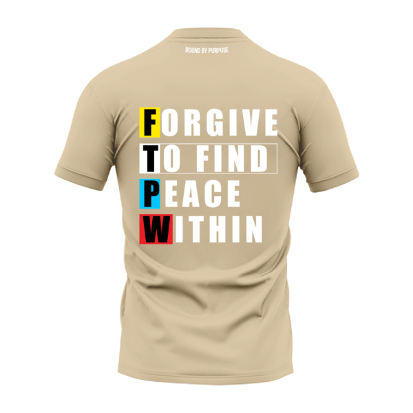 Light Cream Round Neck T-Shirt - "Forgive to Find Peace Within"