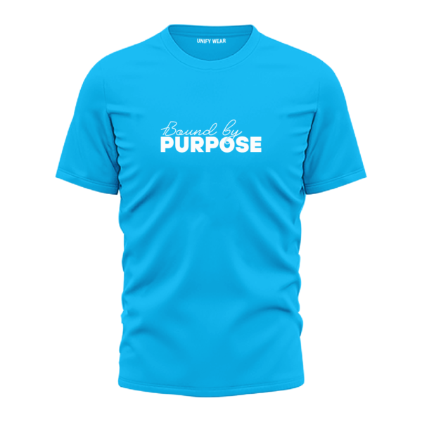 Sky Blue Round Neck T-Shirt - "Dream Big, Work Hard, Stay Focused