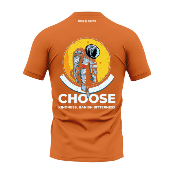 Deep Yellow Round Neck T-Shirt - "Choose Kindness, Banish Bitterness"