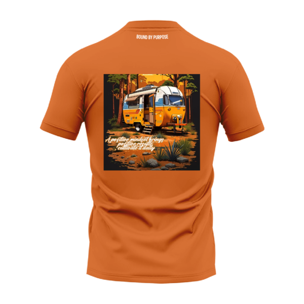 Deep Yellow Round Neck T-Shirt - "A Positive Mindset Brings Positive Results"