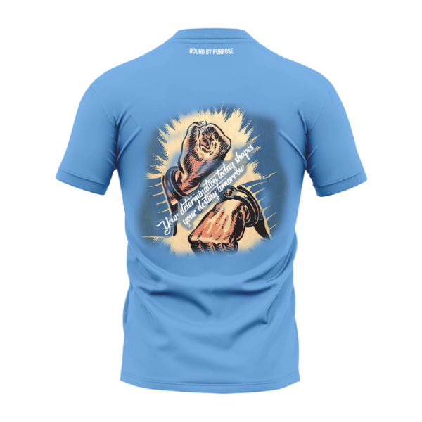 Sky Blue Round Neck T-Shirt - "Your Determination Today Shapes Your Destiny Tomorrow"