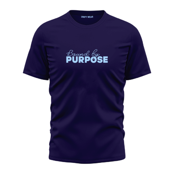 Dark Blue Round Neck T-Shirt - "Every Morning Brings New Potentials"