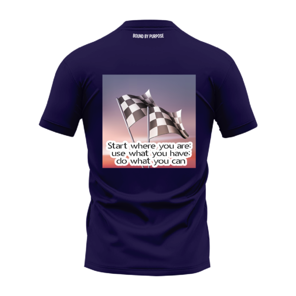 Dark Blue Round Neck T-Shirt - "Start Where You Are"