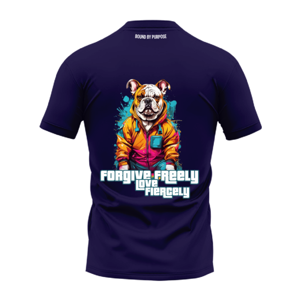 Dark Blue Round Neck T-Shirt - "Forgive Freely, Love Fiercely"