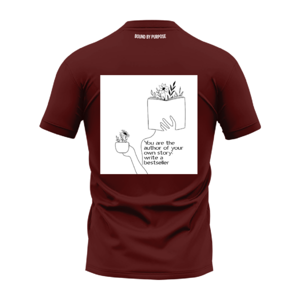 Brown Round Neck T-Shirt - "You Are the Author of Your Own Story: Write a Bestseller"