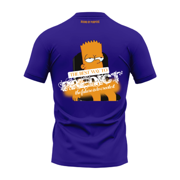 Blue Round Neck T-Shirt - "The Best Way to Predict the Future Is to Create It" Bold Text