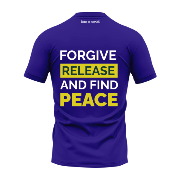 Blue Round Neck T-Shirt - "Forgive, Release, and Find Peace"
