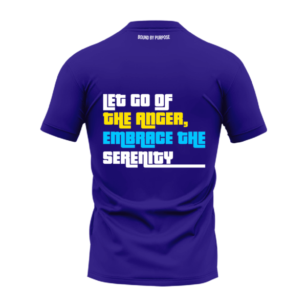 Blue Round Neck T-Shirt - "Let Go of the Anger, Embrace the Serenity"