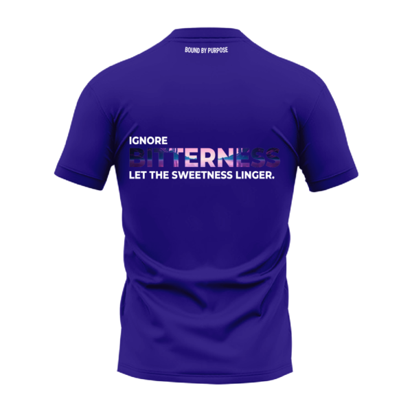 Blue Round Neck T-Shirt - "Ignore Bitterness Let the Sweetness Linger"