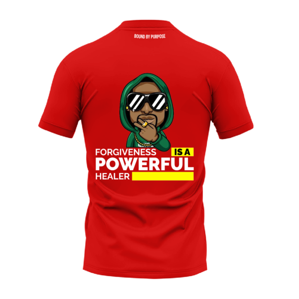 Red Round Neck T-Shirt - "Forgiveness is a Powerful Healer"
