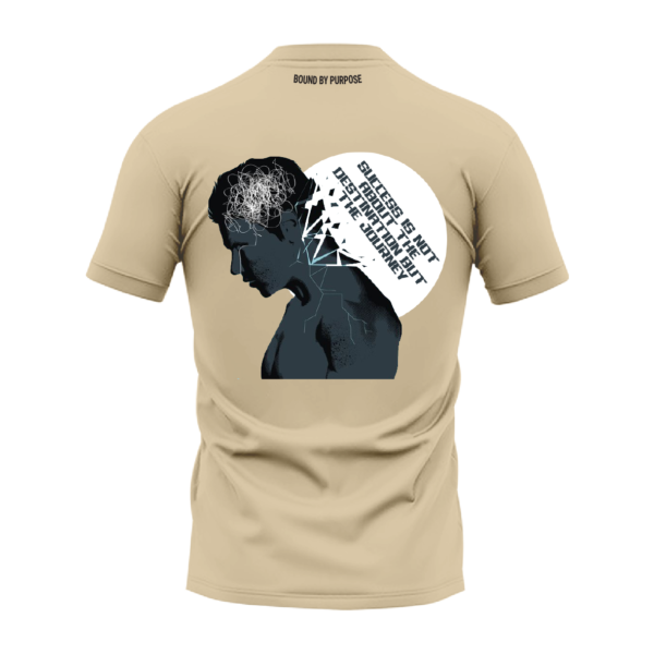 Light Cream Round Neck T-Shirt - "Success is Not About the Destination but the Journey"