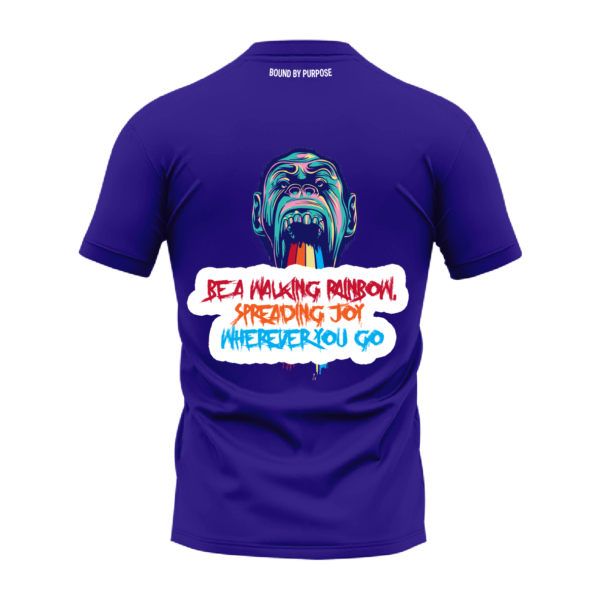 Bea Walking Rainbow Bold Print Black Round Neck T-Shirt