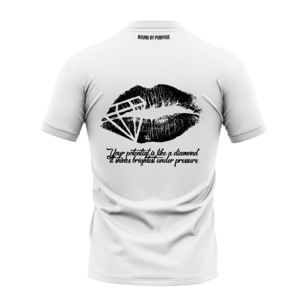 Diamond Potential" Inspirational Quote White Round Neck T-Shirt