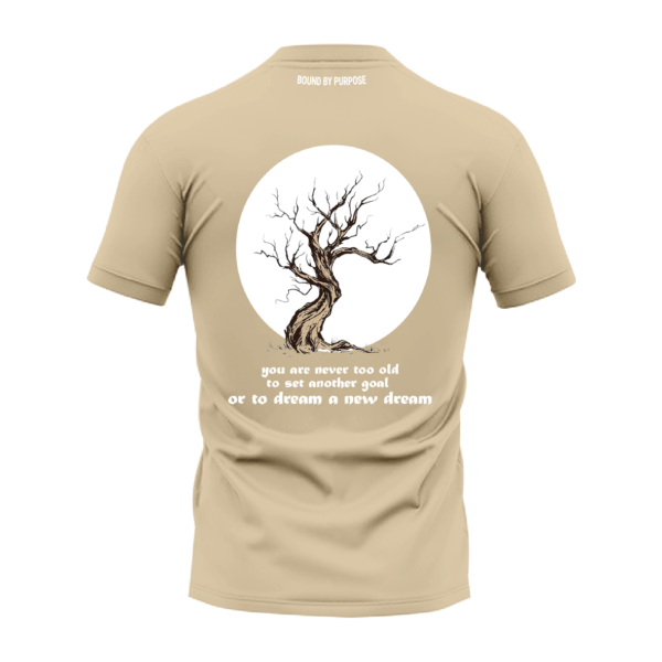*Inspirational Quote Grey Round Neck T-shirt - "Never Too Old To Dream"