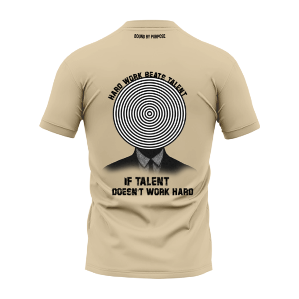 Grey "Hard Work Beats Talent" Round Neck T-Shirt for Men & Women