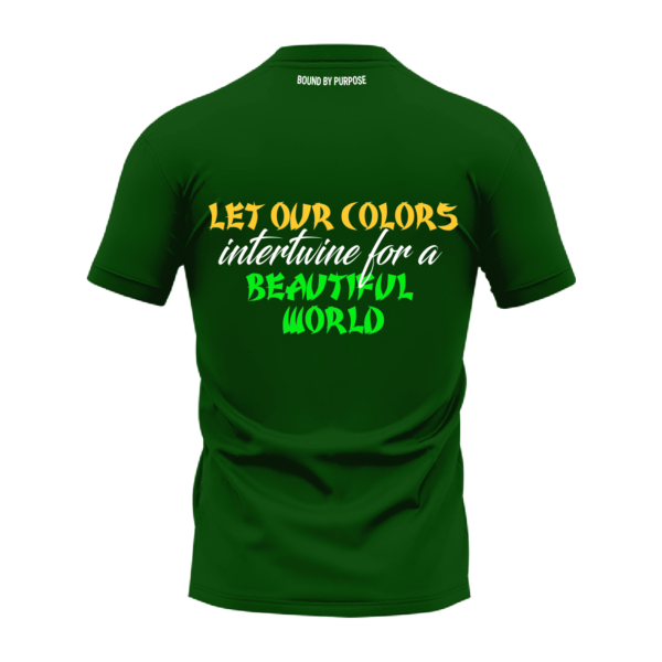 "Let Our Colors Intertwine" Bold Green Round Neck T-shirt