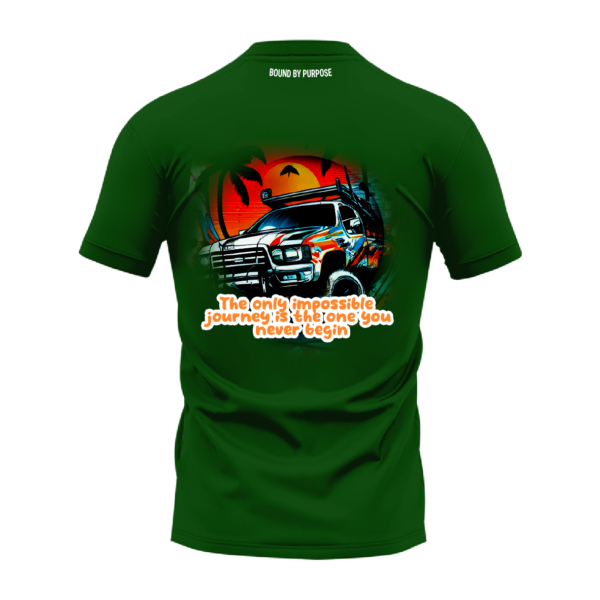“The Only Impossible Journey” Inspirational Green Round Neck T-Shirt