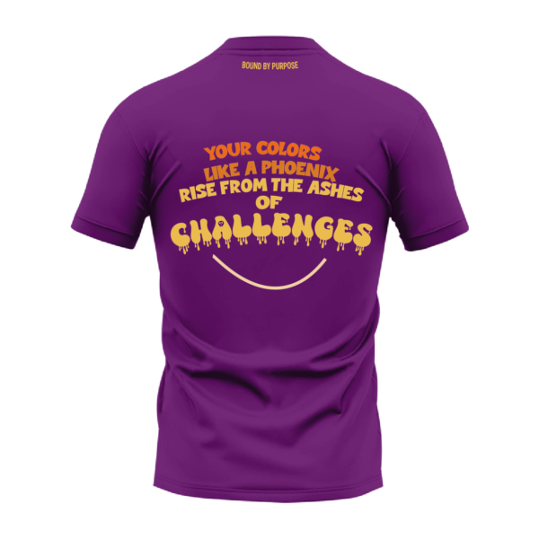 Phoenix Rise Quote Purple Round Neck T-Shirt