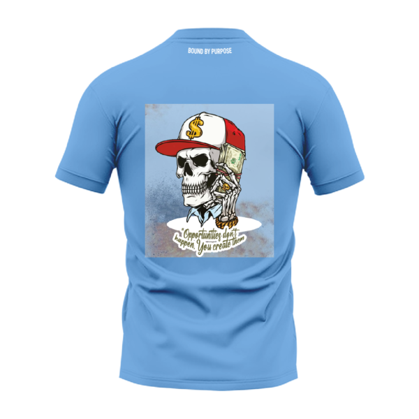 Blue Round Neck "Create Your Opportunities" Motivational T-shirt