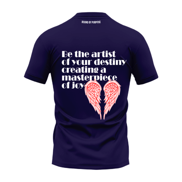 Be the Artist of Your Destiny Blue Round Neck T-shirt