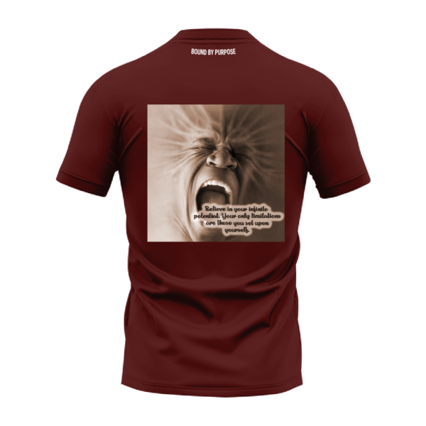 Believe in Your Potential Brown Round Neck T-shirt