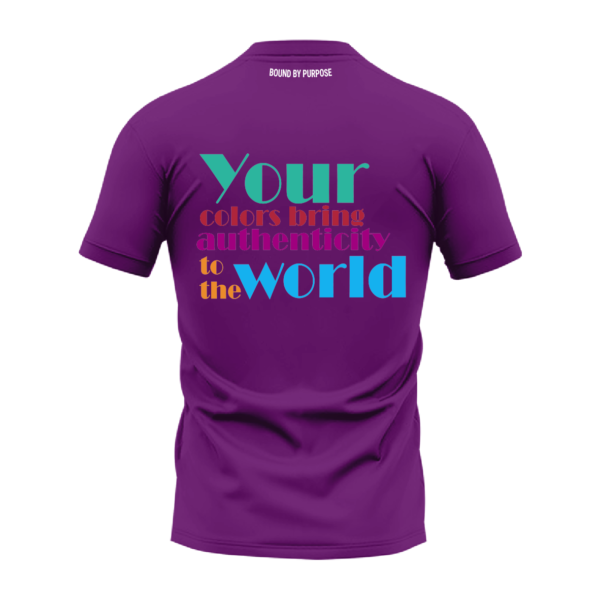Authenticity in Colors Purple Round Neck T-Shirt