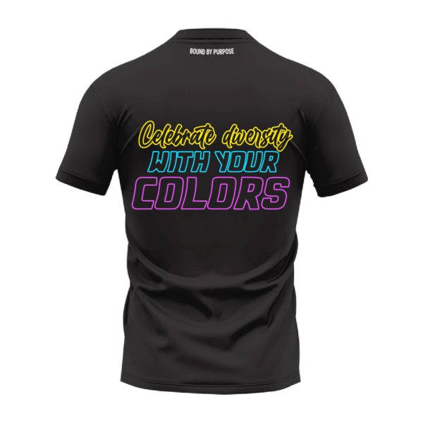 Celebrate Diversity Black Round Neck T-Shirt
