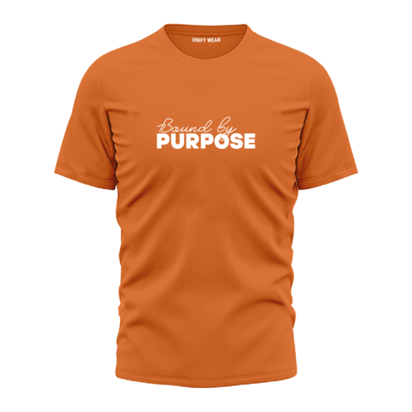 Orange Round Neck T-Shirt - "Light Up Dull Moments" Bold Text